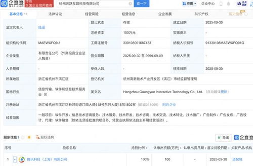 腾讯在杭州设立科技新公司，强化信息技术咨询服务布局